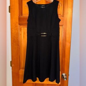 Style & Co. Black Belted Asymmetrical Dress